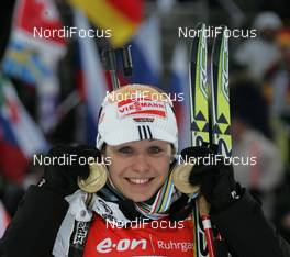 16.02.2008, Oestersund, Sweden (SWE): Magdalena Neuner (GER)  - IBU World Championchip of Biathlon, medal shooting - Oestersund (SWE). www.nordicfocus.com. c Hemmersbach/NordicFocus. Every downloaded picture is fee-liable.