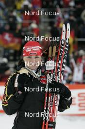 09.02.2008, Oestersund, Sweden (SWE): gold medal Andrea Henkel (GER) - IBU World Championchip of Biathlon, medal shooting - Oestersund (SWE). www.nordicfocus.com. c Furtner/NordicFocus. Every downloaded picture is fee-liable.