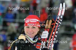 09.02.2008, Oestersund, Sweden (SWE): Andrea Henkel (GER) - IBU World Championchip of Biathlon, medal shooting - Oestersund (SWE). www.nordicfocus.com. c Manzoni/NordicFocus. Every downloaded picture is fee-liable.