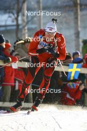 10.02.2008, Oestersund, Sweden (SWE): Halvard Hanevold (NOR) - IBU World Championchip of Biathlon, pursuit men - Oestersund (SWE). www.nordicfocus.com. c Manzoni/NordicFocus. Every downloaded picture is fee-liable.
