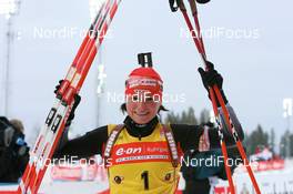 10.02.2008, Oestersund, Sweden (SWE): Andrea Henkel (GER) - IBU World Championchip of Biathlon, pursuit women - Oestersund (SWE). www.nordicfocus.com. c Manzoni/NordicFocus. Every downloaded picture is fee-liable.
