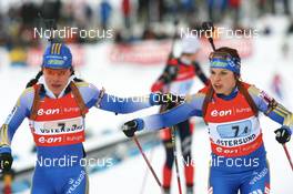 17.02.2008, Oestersund, Sweden (SWE): Sofia Domeij (SWE) and Elisabeth Hoegberg (SWE) - IBU World Championchip of Biathlon, relay women - Oestersund (SWE). www.nordicfocus.com. c Manzoni/NordicFocus. Every downloaded picture is fee-liable.