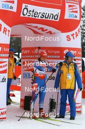 09.02.2008, Oestersund, Sweden (SWE): Natalia Guseva (RUS) at the start - IBU World Championchip of Biathlon, sprint women - Oestersund (SWE). www.nordicfocus.com. c Manzoni/NordicFocus. Every downloaded picture is fee-liable.