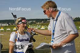 05.07.2008, Duebendorf, Switzerland: interview with Martina Glagow (GER) - Biathlon, 1 Grand Prix of Switzerland - Duebendorf (SUI). www.nordicfocus.com. c Felgenhauer/NordicFocus. Every downloaded picture is fee-liable.