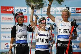 05.07.2008, Duebendorf, Switzerland: l-r: Simone Hauswald (GER), Martina Glagow (GER), Solveig Rogstad (NOR) - Biathlon, 1 Grand Prix of Switzerland - Duebendorf (SUI). www.nordicfocus.com. c Felgenhauer/NordicFocus. Every downloaded picture is fee-liable.