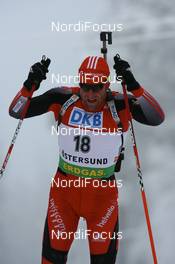 07.12.2008, Oestersund, Sweden (SWE): Matthias Simmen (SUI), Rossignol, Rottefella, Exel, adidas - IBU world cup biathlon, pursuit men, Oestersund (SWE). www.nordicfocus.com. © Manzoni/NordicFocus. Every downloaded picture is fee-liable.