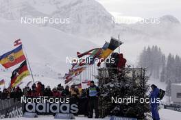 13.12.2008, Hochfilzen, Austria (AUT): wind and flags - IBU world cup biathlon, pursuit men, Hochfilzen (AUT). www.nordicfocus.com. © Furtner/NordicFocus. Every downloaded picture is fee-liable.