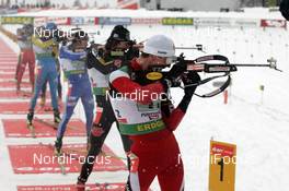 21.12.2008, Hochfilzen, Austria (AUT): the first group shooting - IBU world cup biathlon, relay men, Hochfilzen (AUT). www.nordicfocus.com. © Felgenhauer/NordicFocus. Every downloaded picture is fee-liable.