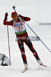 21.12.2008, Hochfilzen, Austria (AUT): Kari Henneseid Eie (NOR)  - IBU world cup biathlon, relay women, Hochfilzen (AUT). www.nordicfocus.com. © Felgenhauer/NordicFocus. Every downloaded picture is fee-liable.