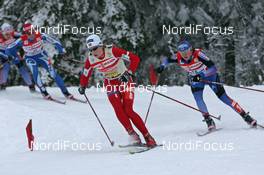 01.01.08, Nove Mesto, Czech Republic (CZE): group, l-r Sabina Valbusa (ITA), Astrid Jacobsen (NOR), Natalia Korosteleva (RUS)  - FIS world cup cross-country, tour de ski, 10 km women handicap start, Nove Mesto (CZE). www.nordicfocus.com. c Hemmersbach/NordicFocus. Every downloaded picture is fee-liable.