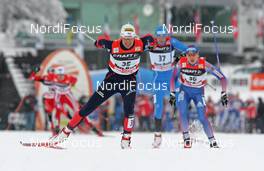 01.01.08, Nove Mesto, Czech Republic (CZE): group, in front Alexandre Rousselet (FRA), behind Andrey Parfenov (RUS) and Ivan Batory (SVK)  - FIS world cup cross-country, tour de ski, 15 km men handicap start, Nove Mesto (CZE). www.nordicfocus.com. c Hemmersbach/NordicFocus. Every downloaded picture is fee-liable.