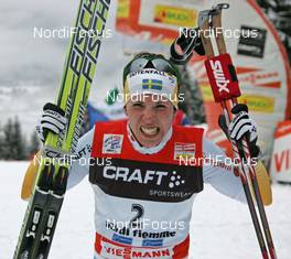 06.01.08, Val di Fiemme, Italy (ITA): Charlotte Kalla (SWE), winner Tour de Ski - FIS world cup cross-country, tour de ski, final climb women, Val di Fiemme (ITA). www.nordicfocus.com. c Hemmersbach/NordicFocus. Every downloaded picture is fee-liable.