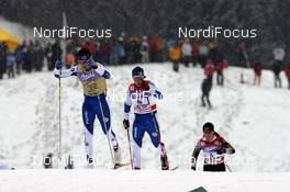 05.01.08, Val di Fiemme, Italy (ITA): Virpi Kuitunen (FIN), Pirjo Muranen (FIN), Katrin Zeller (GER)  - FIS world cup cross-country, tour de ski, mass women, Val di Fiemme (ITA). www.nordicfocus.com. c Felgenhauer/NordicFocus. Every downloaded picture is fee-liable.