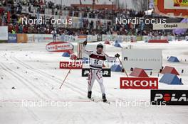 09.02.2008, Otepaeae, Estland (EST): George Grey (CAN) finishing - FIS world cup cross-country, 15km men, Otepaeae (EST). www.nordicfocus.com. c Felgenhauer/NordicFocus. Every downloaded picture is fee-liable.