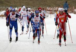 17.02.2008, Liberec, Czech Republic (CZE): l-r: Mickail Jun. Devjatiarov (RUS), Andrey Parfenov (RUS), Jon Kristian Dahl (NOR)  - FIS world cup cross-country,team sprint, Liberec (CZE). www.nordicfocus.com. c Felgenhauer/NordicFocus. Every downloaded picture is fee-liable.