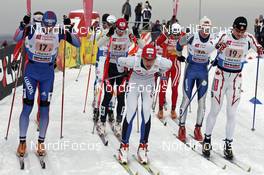 17.02.2008, Liberec, Czech Republic (CZE): l-r:  Nikita Kriukov (RUS), Martin Jaks (CZE),  Aivar Rehemaa (EST), Drew Goldsack (CAN)  - FIS world cup cross-country,team sprint, Liberec (CZE). www.nordicfocus.com. c Felgenhauer/NordicFocus. Every downloaded picture is fee-liable.