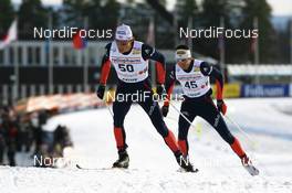 23.02.2008, Falun, Sweden (SWE): Christophe Perrillat (FRA) and Alexandre Rousselet (FRA) - FIS world cup cross-country, pursuit men, Falun (SWE). www.nordicfocus.com. c Manzoni/NordicFocus. Every downloaded picture is fee-liable.