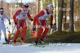 23.02.2008, Falun, Sweden (SWE): Morten Eilifsen (NOR) leads Tor Arne Hetland (NOR) - FIS world cup cross-country, pursuit men, Falun (SWE). www.nordicfocus.com. c Manzoni/NordicFocus. Every downloaded picture is fee-liable.