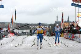 27.02.2008, Stockholm, Sweden (SWE): Virpi Kuitunen (FIN) wins in front of Petra Majdic (SLO) - FIS world cup cross-country, individual sprint, Stockholm (SWE). www.nordicfocus.com. c Manzoni/NordicFocus. Every downloaded picture is fee-liable.