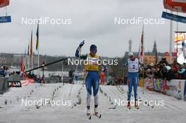 27.02.2008, Stockholm, Sweden (SWE): l-r: Virpi Kuitunen (FIN), Petra Majdic (SLO) - FIS world cup cross-country, individual sprint, Stockholm (SWE). www.nordicfocus.com. c Manzoni/NordicFocus. Every downloaded picture is fee-liable.