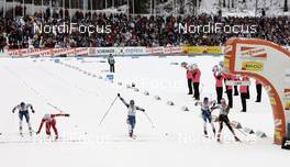 01.03.2008, Lahti, Finland (FIN): small final l-r: Aino Kaisa Saarinen (FIN), Justyna Kowalczyk (POL), Riitta Liisa Roponen (FIN), Piirjo Muranen (FIN), Manuela Henkel (GER)  - FIS world cup cross-country, individual sprint, Lahti (FIN). www.nordicfocus.com. c Furtner/NordicFocus. Every downloaded picture is fee-liable.