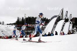 01.03.2008, Lahti, Finland (FIN): l-r: Aino Kaisa Saarinen (FIN), Riitta Liisa Roponen (FIN), Piirjo Muranen (FIN) - FIS world cup cross-country, individual sprint, Lahti (FIN). www.nordicfocus.com. c Furtner/NordicFocus. Every downloaded picture is fee-liable.