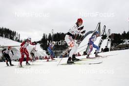 01.03.2008, Lahti, Finland (FIN): l-r: Kikkan Randall (USA), Marit Bjoergen (NOR), Evi Sachenbacher Stehle (GER), Petra Majdic (SLO), Chandra Crawford (CAN), Natalia Matveeva (RUS) - FIS world cup cross-country, individual sprint, Lahti (FIN). www.nordicfocus.com. c Furtner/NordicFocus. Every downloaded picture is fee-liable.