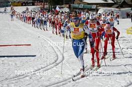 15.03.2008, Bormio, Italy (ITA): women's start - FIS world cup cross-country, 10km mass women, Bormio (ITA). www.nordicfocus.com. c Felgenhauer/NordicFocus. Every downloaded picture is fee-liable.