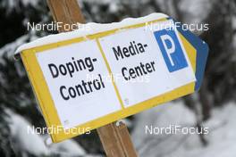 12.12.2008, Davos, Switzerland (SUI): Sign for Doping Control Andrew Newell (USA), Fischer, Salomond Media Center- FIS world cup cross-country, training, Davos (SUI). www.nordicfocus.com. © Casanova/NordicFocus. Every downloaded picture is fee-liable.