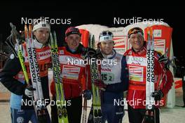 21.12.2008, Duesseldorf, Germany (GER): 1st and 2nd team: l-r Bjoern Lind (SWE), Rossignol, Rottefella, One Way, Craft, Ola Vigen Hattestad (NOR), Fischer, Rottefella, Swix, Thobias Fredriksson (SWE), Fischer, Rottefella, Tor Arne Hetland (NOR), Rossignol, Swix  - FIS world cup cross-country, team sprint, Duesseldorf. www.nordicfocus.com. © Hemmersbach/NordicFocus. Every downloaded picture is fee-liable.
