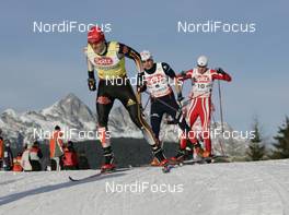 26.01.2008, Seefeld, Austria (AUT): l-r: Ronny Ackermann (GER), Jason Lamy-Chappuis (FRA), Magnus Moan (NOR) - FIS world cup nordic combined, sprint, Seefeld (AUT). www.nordicfocus.com. c Furtner/NordicFocus. Every downloaded picture is fee-liable.