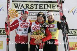 26.01.2008, Seefeld, Austria (AUT): winner l-r: Magnus Moan (NOR), Christoph Bieler (AUT), Ronny Ackermann (GER) - FIS world cup nordic combined, sprint, Seefeld (AUT). www.nordicfocus.com. c Furtner/NordicFocus. Every downloaded picture is fee-liable.