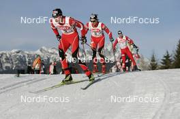 26.01.2008, Seefeld, Austria (AUT): l-r: Bernhard Gruber (AUT), David Zauner (AUT)  - FIS world cup nordic combined, sprint, Seefeld (AUT). www.nordicfocus.com. c Furtner/NordicFocus. Every downloaded picture is fee-liable.