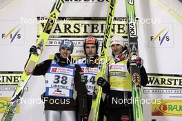 16.02.2008, Liberec, Czech Republic (CZE): l-r: Anssi Koivuranta (FIN), Petter Tande (NOR), Ronny Ackermann (GER)  - FIS world cup nordic combined, mass start, Liberec (CZE). www.nordicfocus.com. c Felgenhauer/NordicFocus. Every downloaded picture is fee-liable.