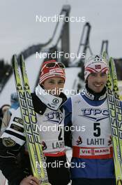29.02.2008, Lahti, Finland (FIN): l-r: Eric Frenzel (GER), Petter Tande (NOR) - FIS world cup nordic combined, individual gundersen, Lahti (FIN). www.nordicfocus.com. c Furtner/NordicFocus. Every downloaded picture is fee-liable.