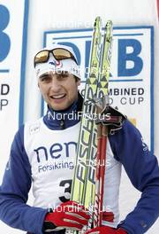 07.12.2008, Trondheim, Norway (NOR): Jason Lamy-Chappuis (FRA), Fischer, Rottefella - FIS world cup nordic combined, individual gundersen HS131/10km, Trondheim (NOR). www.nordicfocus.com. © Furtner/NordicFocus. Every downloaded picture is fee-liable.