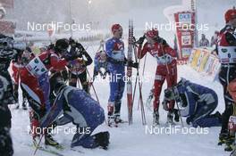 20.12.2008, Ramsau, Austria (AUT): l-r: Bill Demong (USA), Atomic, Jan Schmid (NOR), Fischer, Rottefella - FIS world cup nordic combined, individual gundersen HS98/10km, Ramsau (AUT). www.nordicfocus.com. © Furtner/NordicFocus. Every downloaded picture is fee-liable.