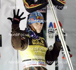 06.01.2008, Bischofshofen, Austria (AUT): winner 5x: Janne Ahonen (FIN) - FIS world cup ski jumping, four hills tournament, individual HS140, Bischofshofen (AUT). www.nordicfocus.com. c Furtner/NordicFocus. Every downloaded picture is fee-liable.