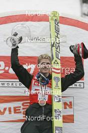 16.03.2008, Planica, Slovakia (SLO): Thomas Morgenstern (AUT) winner total world cup 2007/08 - FIS world ski jumping, individual HS215, Planica (SLO). www.nordicfocus.com. c Furtner/NordicFocus. Every downloaded picture is fee-liable.
