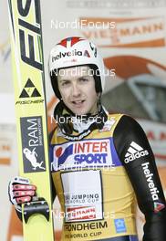 05.12.2008, Trondheim, Norway (NOR): Simon Ammann (SUI), Fischer, adidas - Qualification FIS world cup ski jumping, training, Trondheim (NOR). www.nordicfocus.com. © Furtner/NordicFocus. Every downloaded picture is fee-liable.