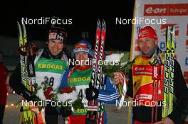 10.01.2009, Oberhof, Germany (GER): l-r: Michael Roesch (GER), Fischer, Rottefella, Exel, adidas, Toko, Maxim Tchoudov (RUS), Madshus, Rottefella, adidas, Tomasz Sikora (POL), Fischer, Rottefella, Alpina, Swix  - IBU world cup biathlon, sprint men, Oberhof (GER). www.nordicfocus.com. © Manzoni/NordicFocus. Every downloaded picture is fee-liable.