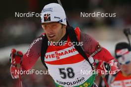 18.01.2009, Ruhpolding, Germany (GER): Scott Perras (CAN), Madshus, Rottefella, Alpina, Swix - IBU world cup biathlon, pursuit men, Ruhpolding (GER). www.nordicfocus.com. © Manzoni/NordicFocus. Every downloaded picture is fee-liable.