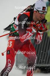 18.01.2009, Ruhpolding, Germany (GER): Jean Philippe Leguellec (CAN), Rossignol, Rottefella, Exel - IBU world cup biathlon, pursuit men, Ruhpolding (GER). www.nordicfocus.com. © Manzoni/NordicFocus. Every downloaded picture is fee-liable.