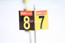 13.01.2009, Ruhpolding, Germany (GER): lane signs at the shooting range - IBU world cup biathlon, training, Ruhpolding (GER). www.nordicfocus.com. © Manzoni/NordicFocus. Every downloaded picture is fee-liable.