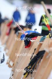 13.01.2009, Ruhpolding, Germany (GER): riffle holders at the shooting range - IBU world cup biathlon, training, Ruhpolding (GER). www.nordicfocus.com. © Manzoni/NordicFocus. Every downloaded picture is fee-liable.