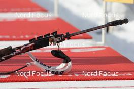 25.01.2009, Antholz, Italy (ITA): Riffle of Magdalena Neuner (GER), Fischer, Rottefella, Exel, adidas - IBU world cup biathlon, mass women, Antholz (ITA). www.nordicfocus.com. © Manzoni/NordicFocus. Every downloaded picture is fee-liable.