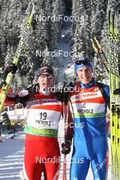 24.01.2009, Antholz, Italy (ITA): Simon Eder (AUT), Fischer, Rottefella and Bjoern Ferry (SWE), Fischer, Rottefella, Leki, adidas - IBU world cup biathlon, pursuit men, Antholz (ITA). www.nordicfocus.com. © Manzoni/NordicFocus. Every downloaded picture is fee-liable.