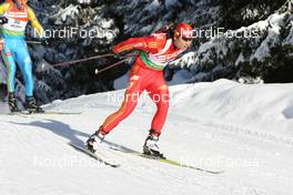 24.01.2009, Antholz, Italy (ITA): Chengye Zhang (CHN), Fischer, Salomon, Swix, adidas - IBU world cup biathlon, pursuit men, Antholz (ITA). www.nordicfocus.com. © Manzoni/NordicFocus. Every downloaded picture is fee-liable.