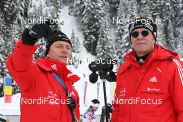 22.01.2009, Antholz, Italy (ITA): Manfred Geyer (GER), headcoach Switzerland and Hansruedi Laich (SUI), secretary general Swiss-Ski - IBU world cup biathlon, sprint women, Antholz (ITA). www.nordicfocus.com. © Manzoni/NordicFocus. Every downloaded picture is fee-liable.