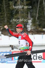 13.03.2009, Vancouver, Canada (CAN): Ole Einar Bjoerndalen (NOR), Madshus, Rottefella, Odlo - IBU world cup biathlon, sprint men, Vancouver (CAN). www.nordicfocus.com. © Manzoni/NordicFocus. Every downloaded picture is fee-liable.